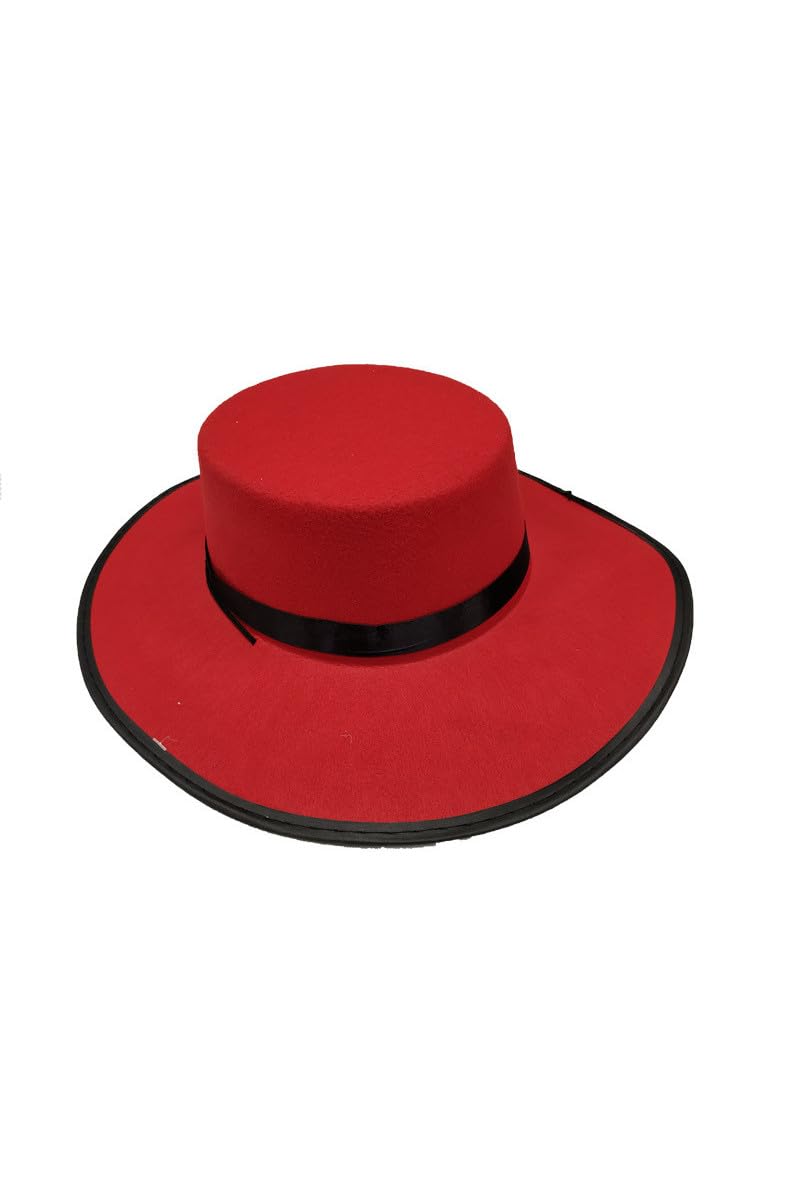 DISBACANAL Sombrero cordobés rojo - Perimetro 58cm