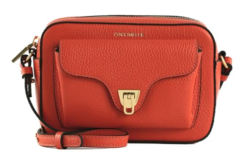 Sac à épaule bandoulière Coccinelle en cuir véritable Beat Soft petit format orange
