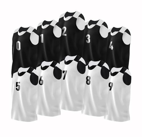 Pro90 Elite Men's 10-Pack Reversible Basketball Jerseys W/Numbers | Men's Team Pinnies | Practice...