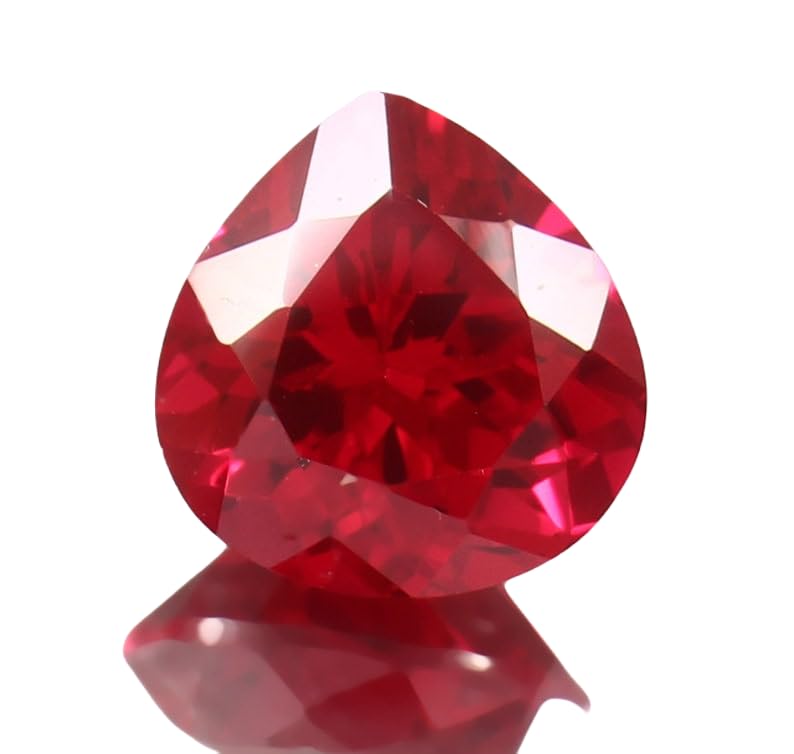 Rubis naturel du Mozambique 12mm en forme de cœur pour la création de bijoux