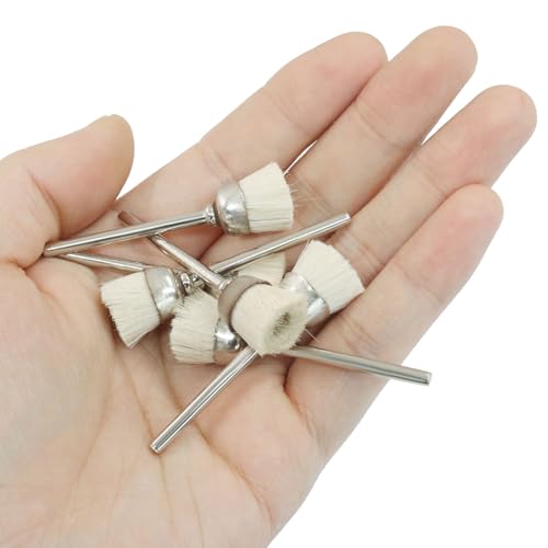 Image of 20 Pcs Wool Cleaning Brushes, 1 /8 Inch Shank Polishing Cleaning Brush for Rotary Tools Accessories