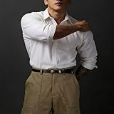 Camicia da uomo a maniche lunghe con bottoni e dettagli con risvolto e tessuto elasticizzato per un comfort che dura tutto il giorno (XXL bianco)