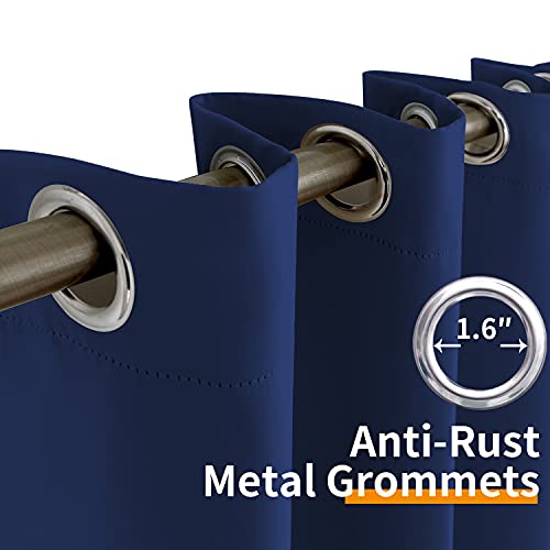 Youngstex Navy Blue Blackout Curtains For Bedroom - Thermal Insulated With Grommet Top Room Darkening Privacy Protection Curtains For Kids Room, 2 Panels, 42 X 63 Inch #TOP3