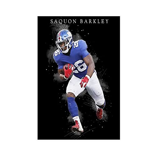Saquon Barkley Poster Wall Canvas Bedroom Wall Decor Print Picture Office Dorm Room Decor Gifts Unframe:12×18inch(30×45cm)