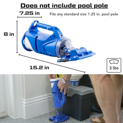 Image of POOL BLASTER Catfish Gen 2 Cordless Rechargeable Spa & Hot Tub Vacuum | Spa vacuum for hot tubs & spot cleaning small above ground pools, 45 minute runtime, compatible with standard 1.25 inch poles