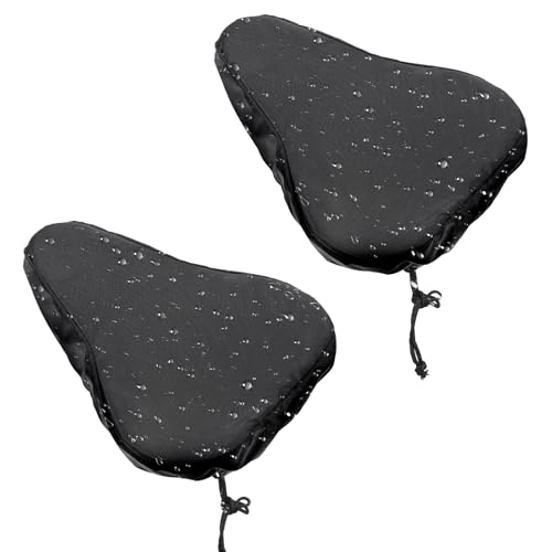 2 Pcs Bike Seat Cover Waterproof Bike Seat New Bicycle Seats Cushion Waterproof UV Protection Bike-Seats Sun & Dust Protector Bicycle Seats Rain Cover with Drawstring for Men & Women
