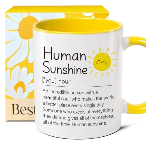 Inspirational Human Sunshine Coffee Mug Gift for Women, Motivational Appreciation Mugs...