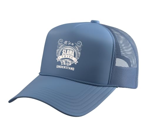 It's a SLAMA Thing Gifts Trucker Hat with Adjustable Mesh Back, Light Blue