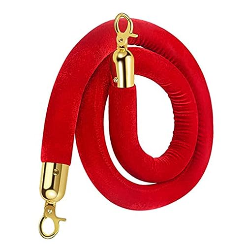 Concierge Post Lanyard Velvet Ropes and Posts Braided Queen Barrier Rope Party Queue Rope Seat Crowd Control Velvet Rope Queue Rope with Hooks Safety Breakaway Lanyard Zinc Alloy IWOWHERO