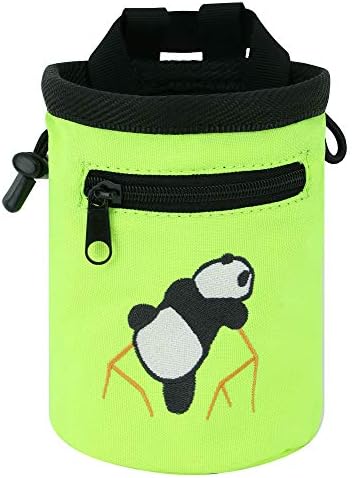 AMC Rock Climbing Panda Design Chalk Bag with Adjustable Belt