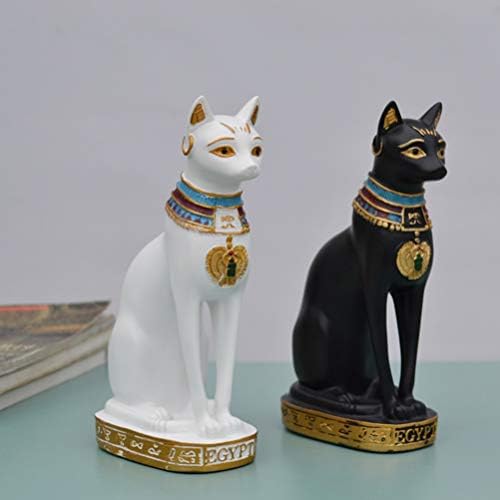 BESPORTBLE Egypt Cat Goddess Bastet Statue Miniature Ancient Egypt Kitty Sculpture Lucky Cat Figurine Egyptian Collectible Figurine for Good Luck Feng Shui Decor (Random Style)