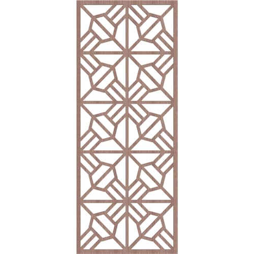 Image of 19 3 /8 inchW x 49 3 /8 inchH x 3 /8 inchT Auburn Decorative Fretwork Wood Wall Panels, Walnut