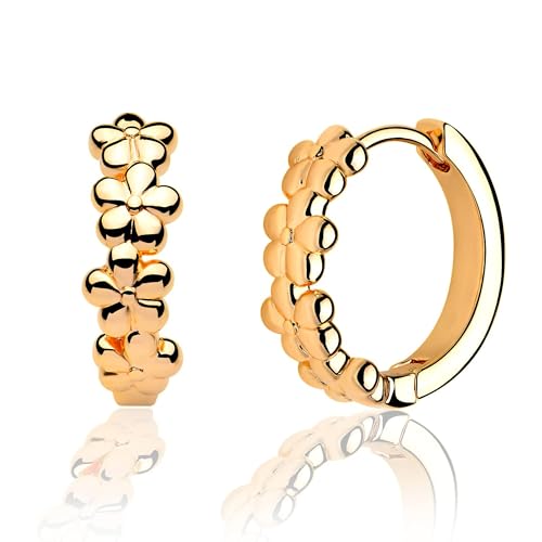FETTERO 14K Gold Plated Earrings for Women Gold Huggie Hoops Lightweight Small Dainty Hoop Earrings Simple Trendy Hypoallergenic Hoops Jewelry Gift | Cubic Zirconia Huggie Earrings