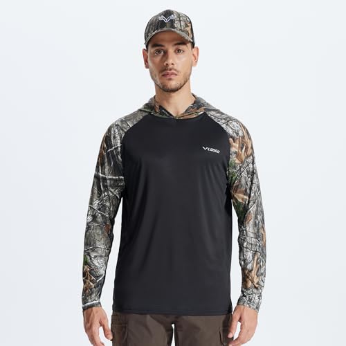 LOOGU Men’s UPF 50+ Sun Protection Hoodie Shirt Quick Dry Lightweight Long Sleeve Rash Guard for Fishing Swimming Beach — view 2