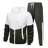 Chándal para hombre de tallas grandes Chándal de gran tamaño Traje deportivo con capucha y bolsillo holgada sudadera y pantalones deportivos conjunto completo con cremallera Y2K Hip Hop Casual Traje