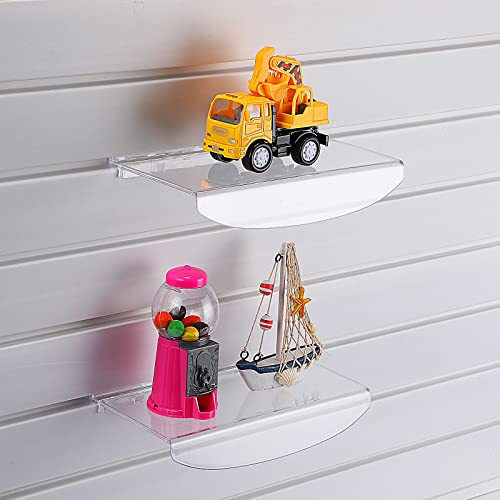 Maitys 10 Pack Clear Plastic Slatwall Shelves Hanging Slatwall Accessories 5.3 X 9.2 Inch Slat Wall Shelf Shelves Retail Display Shelves For Wall, Living Room Bedroom Office Gaming Room Retail Display #TOP1