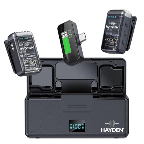 hayden HY-MIC2 Wireless Vlogging Mic Type-C | Collar Clip-On Wireless ...