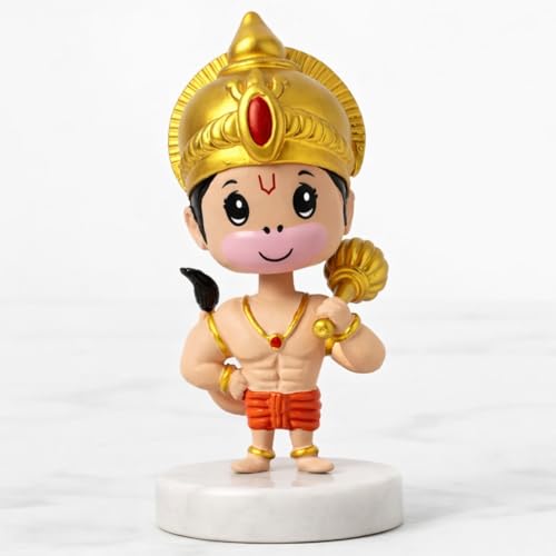 Image of Hanuman Bobble Head Idol for Car Dashboard | Spring Moving Head Hindu God Idol | Decorative Dashboard Idol for Car, Home Temple & Office