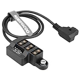 KOERTACOO D-Tap 1×3 Power Splitter Adapter with Voltage Display & 1/4 Mounting Screws for V-Mount/Gold Mount Battery,Camera Cage,Video Transmission, Monitor, BMPCC 4K/6K, etc.