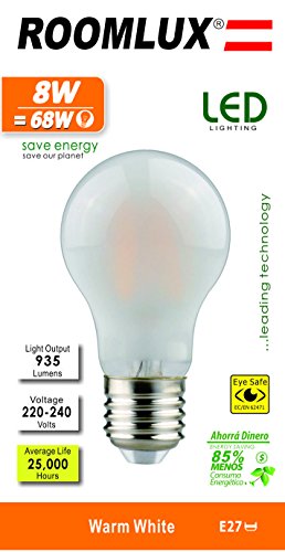 5pcs x Room Lux E27 a60 8 W Frosted filamento LED
