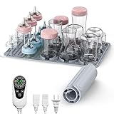 Robofun Babyflaschen Trockenständer, Große Kapazität Flaschenhalter ständer, Erhitzen/Lufttrocknen, Faltbar Flaschen Abtropfständer für Babyflaschen und Pumpenteile-Reinigung Flaschenabtropfgestell