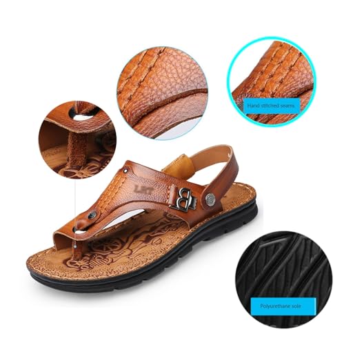 Yytcsjz Summer Breathable Slip on Arch Support Orthopedic Bunion Corrector Sandals for Men, Comfortable Adjustable Non-slip Leather Flip Flops, for Big Toes Bent Toes and Pain Relief2