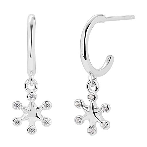 Boucles d'oreilles flocon de neige et cristal pour briller en soirée