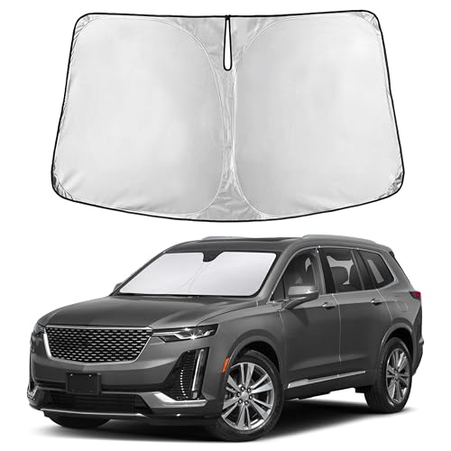 Image of EcoNour Windshield Sunshade Compatible for Cadillac XT6 2020-2023 2024 2025, Sun Visor for Front Windshield & Window Sun Shade Cover, UV Heat Blocker & Protector, Car Accessories