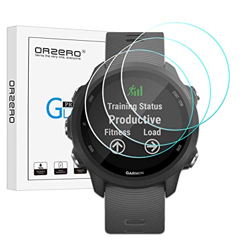 (3 Pack) Orzero Tempered Glass Screen Protector Compatible for Garmin Forerunner 245, Forerunner