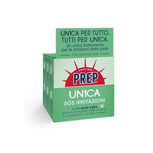 Prep, UN1CA SOS IRRITAZIONI, Crema Idratante, Lenitiva, Con Aloe Vera, Glicerina, Per Pelli Sensibili, Protegge dalle Irritazioni, Ripristina Comfort Cutaneo, 75ml