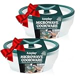 Anyday 2-Pack (2-Cup) Glass Food Storage Set with Glass Lids | Plastic-Free Frosted Meal Prep Bowls | Stackable Airtight Storage Container Set with Vented Silicone Lid for Microwave-Safe Reheating