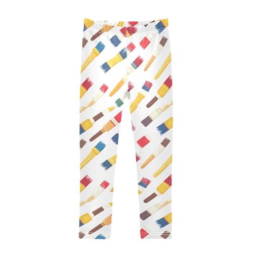 ZZKKO Girls Leggings Paint Brush Toddler Girls Clothes Leggings for Girls Toddler Girls Leggings 3-4T