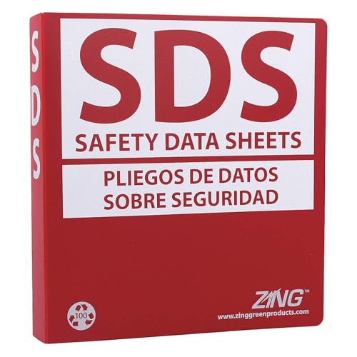 Zing Green Products 6033 Recycled Poly GHS-SDS Binder, Bilingual, 1.5