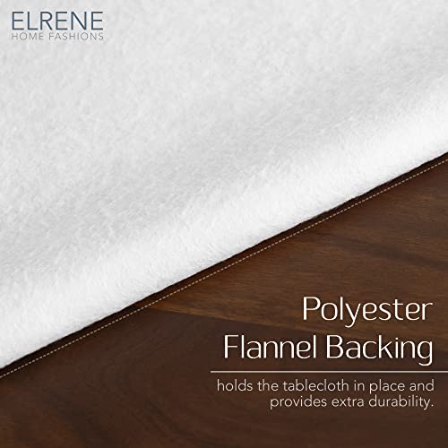 Elrene Home Fashions Savannah Boho Paisley Water- and Stain-Resistant Vinyl Tablecloth with Flannel Backing, 60 Inches X 84 Inches, Oval, Blue by Elrene - Used condition - Image 3
