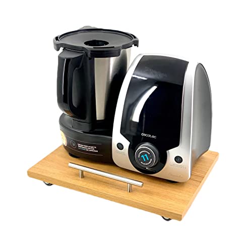 Tabla Deslizante, Base con ruedas, Plataforma compatible con robot de cocina MAMBO Sirve para todos los modelos. Medidas 30 x 40. Mod madera