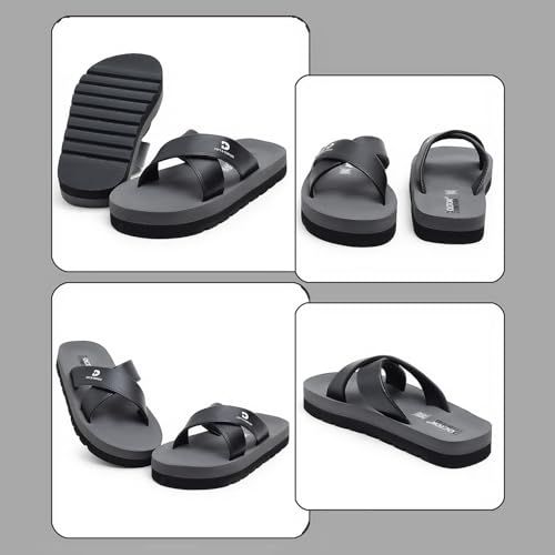 Image of DOCTOR Men Cross Strap Slippers | Soft Feel Comfort Casual Slides for Men | Lightweight Everyday Wear Open Toe Sandals