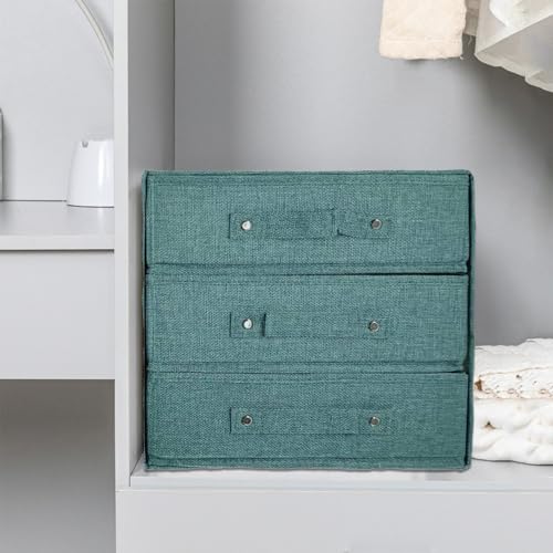 Stoff Aufbewahrungsbox mit Deckel faltbar Schublade Teiler Organizer Kleiderschrank Schublade Teiler Unterwäsche Schrank für Socken, BHs, Krawatten (3 * 3)