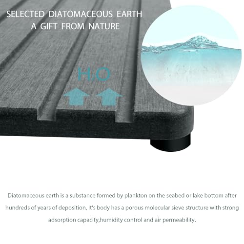 Image of NiuYichee 2 PCS Water Absorbent diatomite Coasters, 12 inch x 5.5 inch Water Absorbing Stone Tray for Sink, Stone Drying mat for Kitchen Counter, Stone soap Tray Used for Hand Soaps & toiletries & Plants