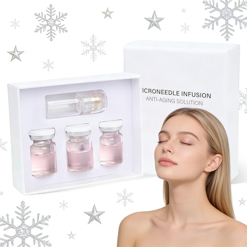 Micro Infusion System Set - Micro Needling Serum, Micro Infusion Gesicht Smooth Skin, Anti-Aging & Glatte Falten-Gesichtsserum, Beauty Micro Infusion Needling Kit Verbesserung Feiner Linien (1+3)