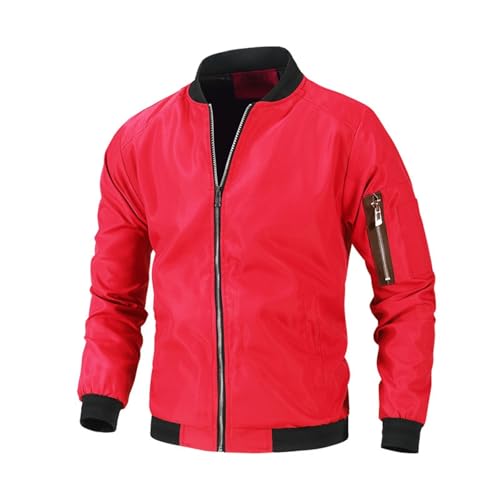 Chaqueta ligera varsity para hombre con bolsillos y cierre miniatura 1