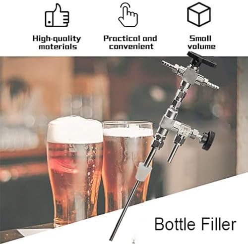 Counter Pressure Bottle Filler, Beer Counter Pressure Gun Food Grade Stainless Steel 304 Bottling Wand for Beer & Wine, Beer Brewing Equipment for Brew Making