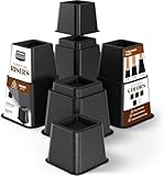 Utopia Bedding Elevadores Ajustables para Muebles de Cama (Juego de 8) - Elevación en Alturas 3, 5 u 8 Pulgadas Elevadores Resistentes para Sofá y Mesa - Soporta hasta 1.5 Libras - (Negro)