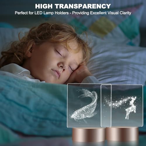 Image of PATIKIL 20Pcs 6.6x5.9 Acrylic Sheet Clear Blank Cast for LED Light Base, 2mm /0.08 inch Thick Square Transparent Panel Board with Film for Table DIY Display Project