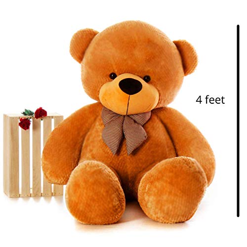 Image of Giant Teddy Bear 4 Feet - Soft Plush Stuffed Toy for Kids & Girlfriend, Soft Toy for Kids - Birthday Gift for Girls, Plush Toy Big Cuddly Hugging Bear, Gifts for Valentine's Day (Brown)