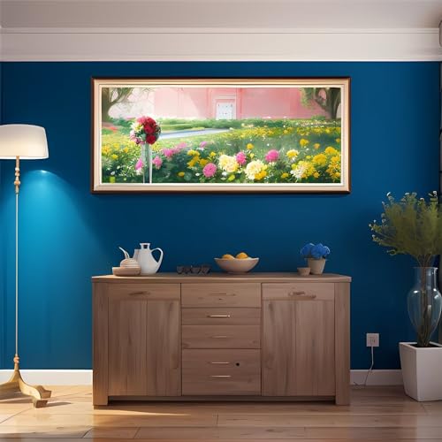 Guofuos Diamond Painting,DIY,5D,Jardín de colores Diamond Painting kit Completo,Pintura Diamante,Bordado,punto de cruz,Decoración del hogar 100x300cm-40×119 inch K-487