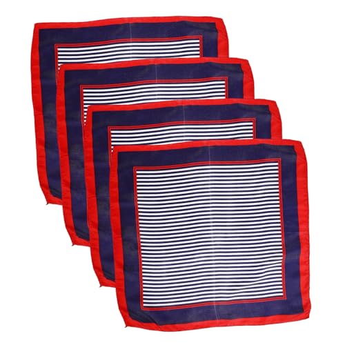 SHERCHPRY 4 pañuelos para el cuello, bufanda de seda, bufanda náutica, cuadrada, pañuelo, diadema, pañuelo, bufanda para el pelo, bufanda para el cuello, bufanda de marinero, bufandas de marinero,