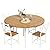 IRONCK Dining Table Set for 4, Round Kitchen Table and 4 Stool Chair for Dining Room, 44.5inch Drop Leaf Desk, Small Space Saving