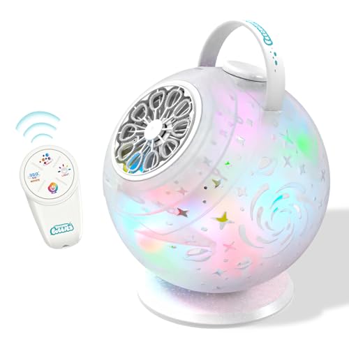 Bubble Machine for Toddlers Kids & Pets with Remote Control, Automatic Rotation & RGB Lights, Type-C Charge, Bubble Maker for Kids, Weddings, Birthday Parties, Outdoor Activities