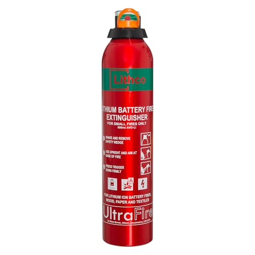 Lithco 500ml Lithium Battery Fire Extinguisher for Smartphones, Laptops, Electrical Scooters & Other Lithium-Ion Battery Products | Ready to Use, Environmentally Friendly Aerosol Fire Extinguisher