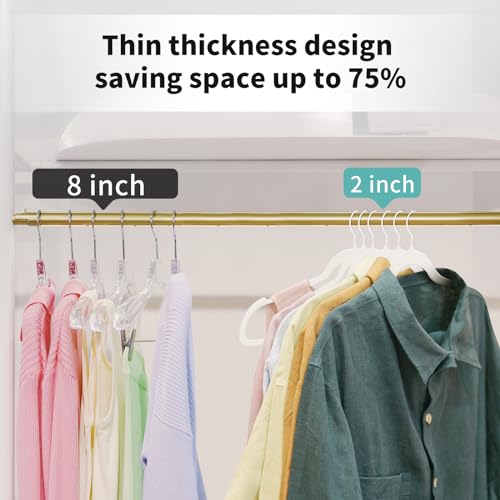 Perfecasa 30 Pack White Velvet Hangers, Ultra Slim Non-Slip Felt Coat Suit Hangers with Space Saving 360° Swivel Hook, Modern Clean Look for Closet Organization by Perfecasa - Image 3